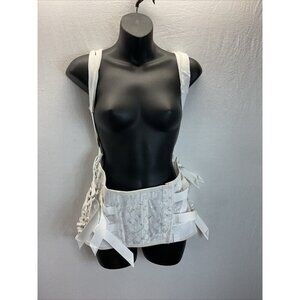 Vintage RARE 1960s Camp Corset MEDICAl LUMBAR Brace Corset White~ size 38